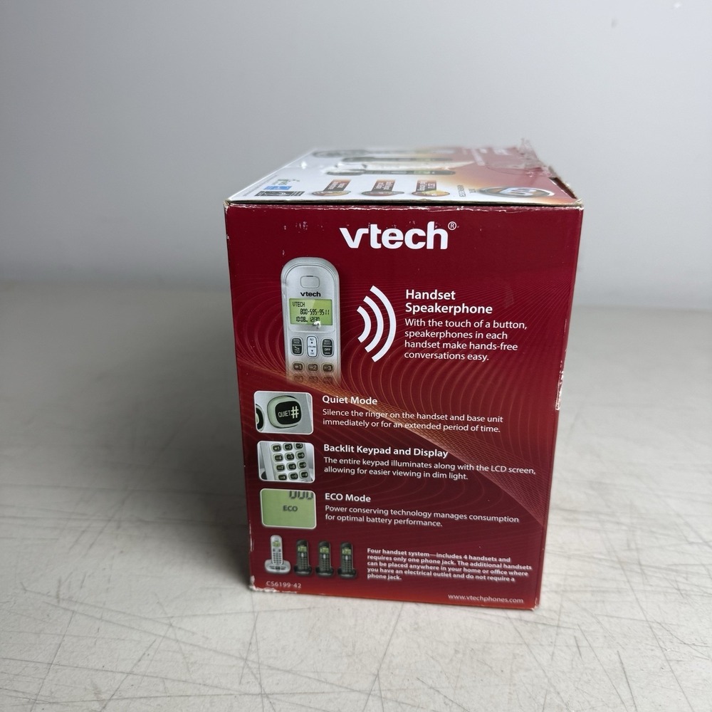 VTech Cs6199-42 4 Handset Cordless Answering System With Caller Id/call Waiting - Picture 4 of 5